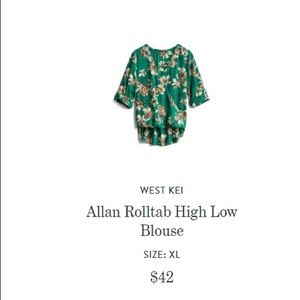 WEST KEI - Allan Rolltab High low blouse